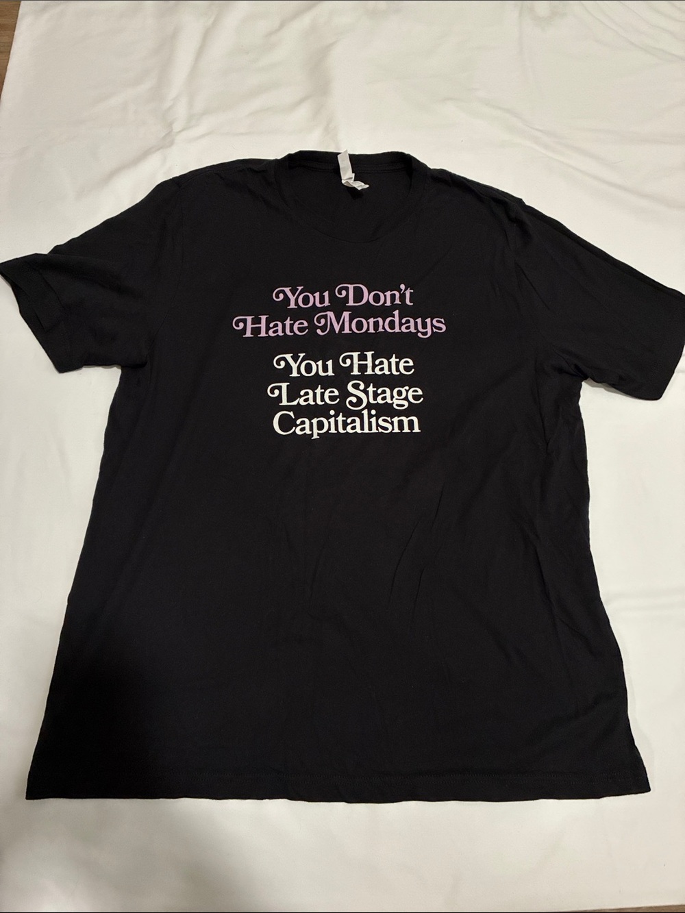 Mondays Late Stage Capitalism Black Short Sleeve T-Shirt Size 2XL